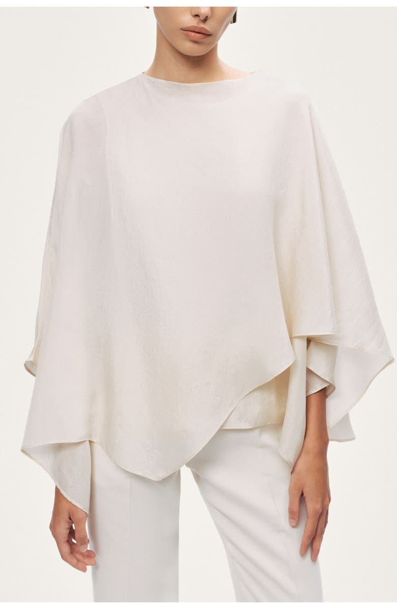 Nocturne Fluid Cape Blouse, Alternate, color, Ivory