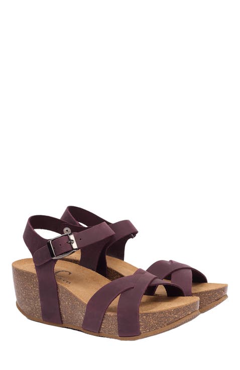 Crossover Wedge Sandal