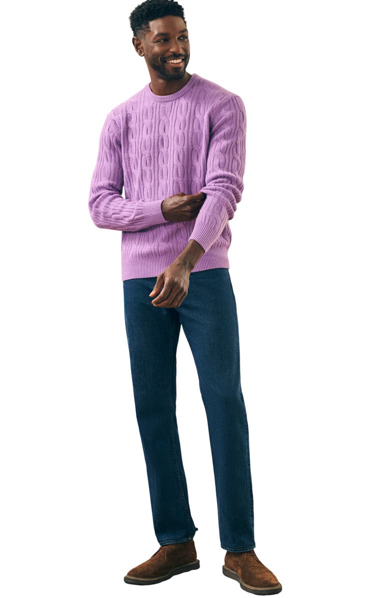 Faherty Reserve Cashmere Crewneck Sweater, Alternate, color, Winter Lilac