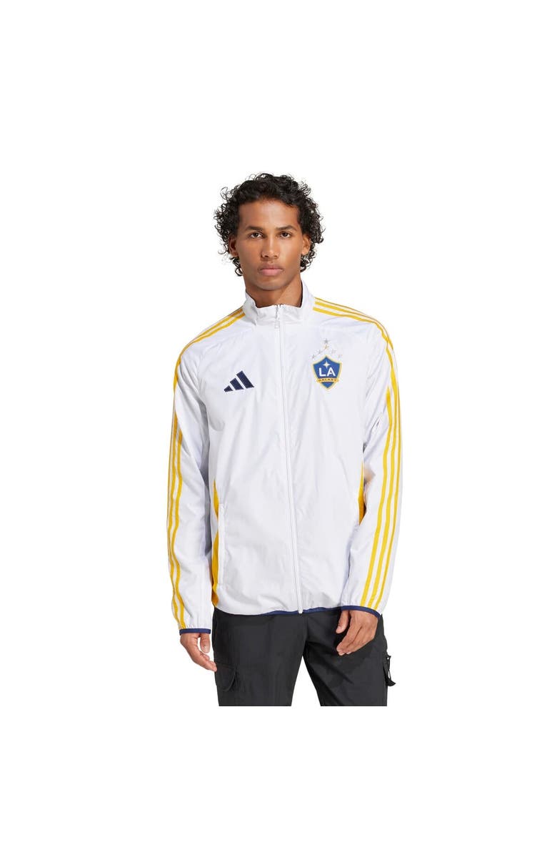 adidas Men's adidas White/Navy LA Galaxy 2025 Anthem Reversible Full-Zip Jacket, Alternate, color, White