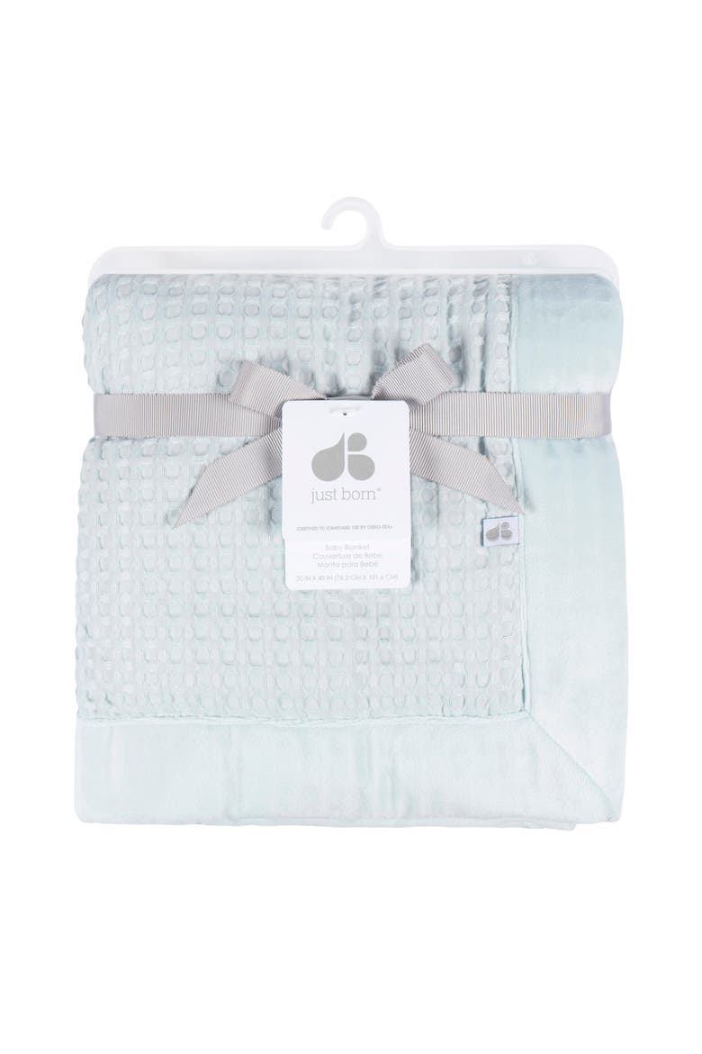 Blue Waffle Plush Blanket, Alternate, color, Baby Blue