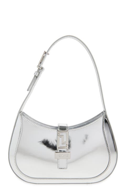 ショルダーバッグ・ポシェット MACOI Curve Buckle Hobo Mini Handbag Silver MUSINSA | MACOI Curve Buckle Hobo Mini Handbag [Silver]