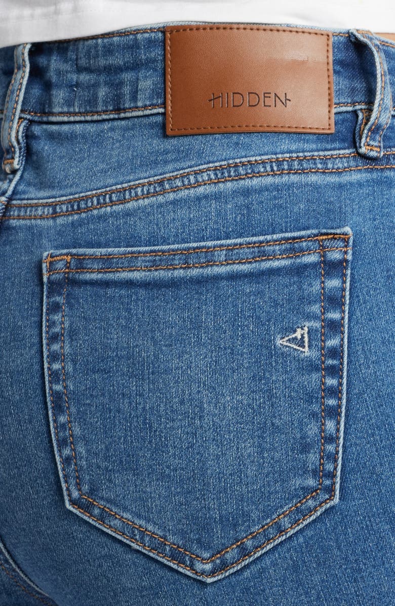 HIDDEN JEANS Side Slit Mid Rise Bootcut Jeans, Alternate, color, Dark Wash