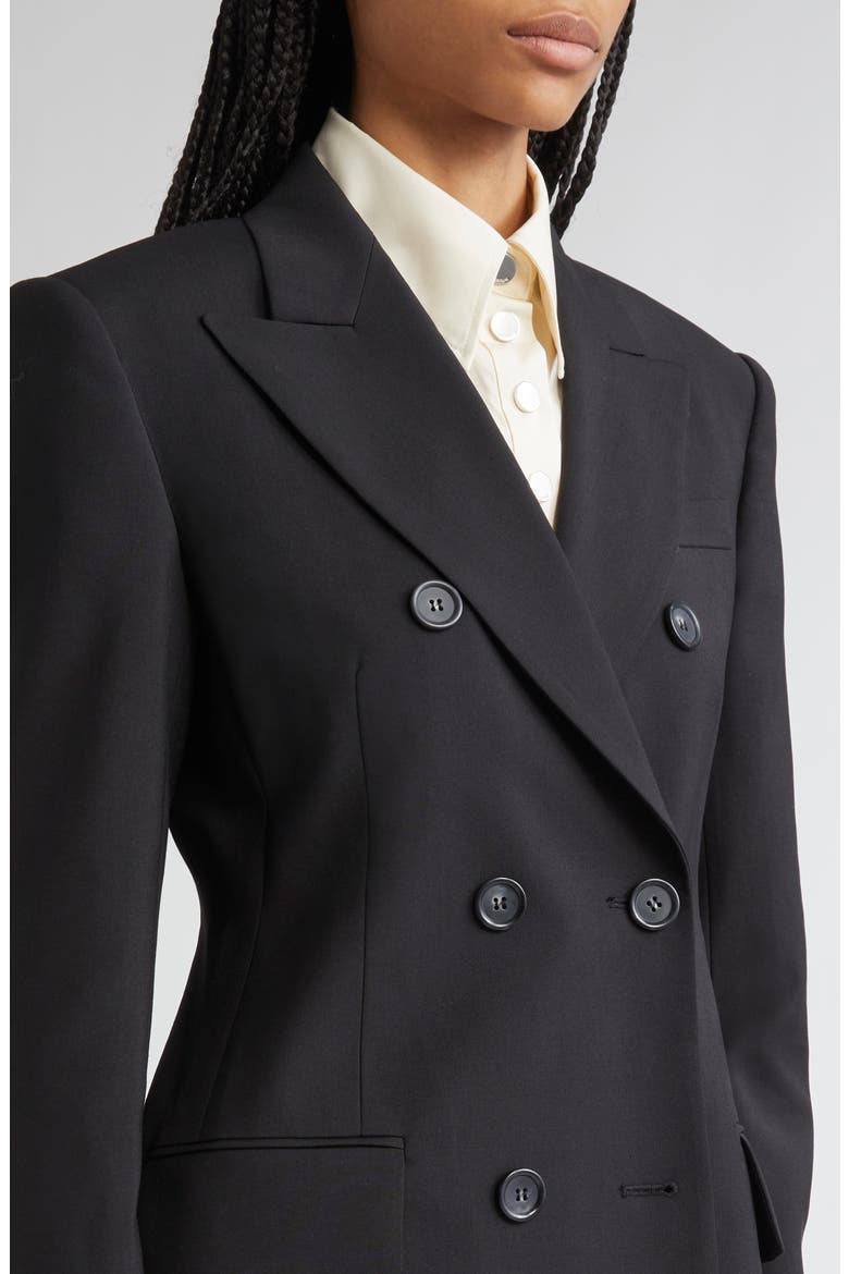 Adamo Double Breasted Tailored Virgin Wool Blazer, Alternate, color, BLACK