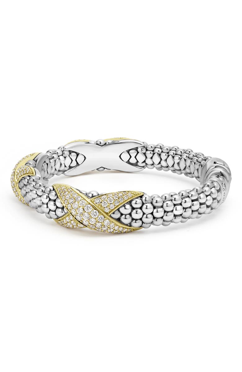 LAGOS Embrace Pavé Diamond Station Bracelet, Alternate, color, Silver
