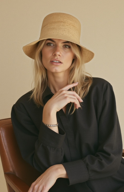 Heads Of State Hat Co. Crochet Straw Bucket Hat In Brown