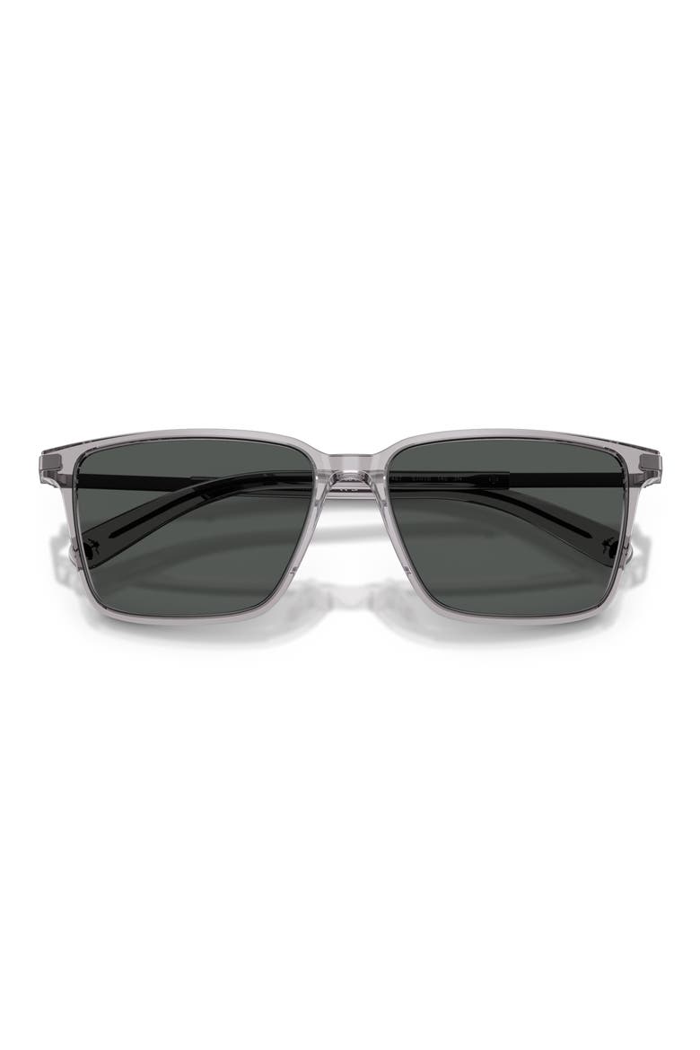 57mm Rectangular Sunglasses, Alternate, color, GREY / DARK GREY SOLID