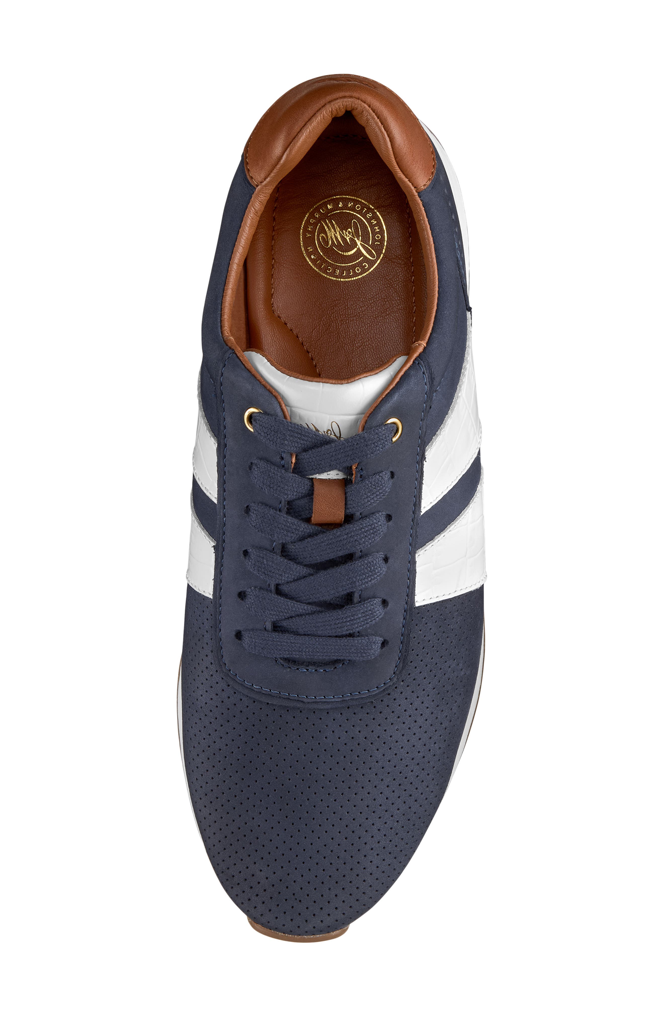 Morgan Sneaker, Alternate, color, NAVY NUBUCK/ WHITE CROC
