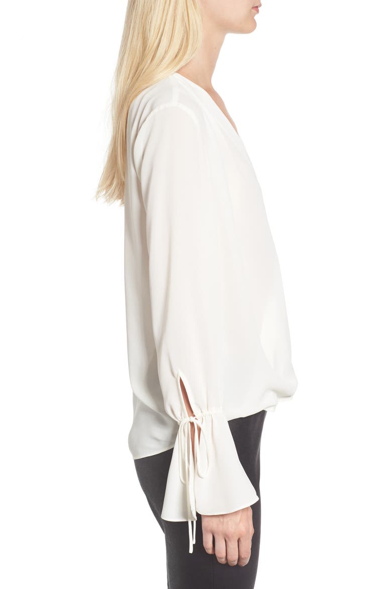 Surplice Tie Sleeve Top, Alternate, color, IVORY