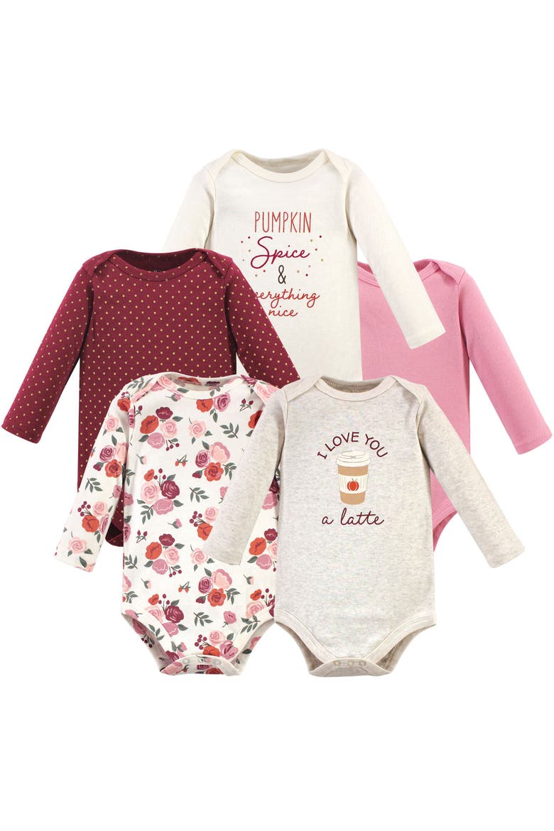 Essential Long-Sleeve Cotton Bodysuit Set, Main, color, Pumpkin Spice
