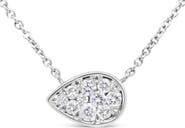 Haus of Brilliance 14K White Gold 1/4 Cttw Diamond Composite Teardrop Shape Pendant Necklace -