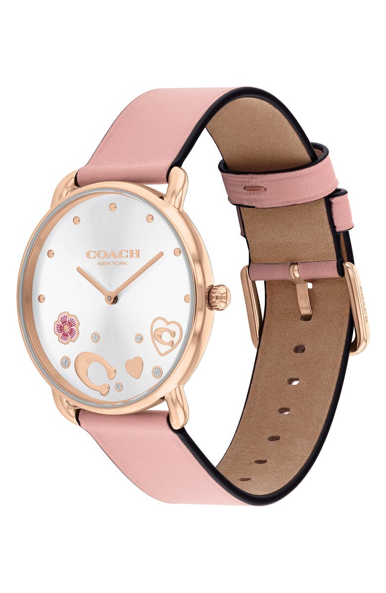 COACH Elliot Leather Strap Watch, 36mm, Alternate, color,