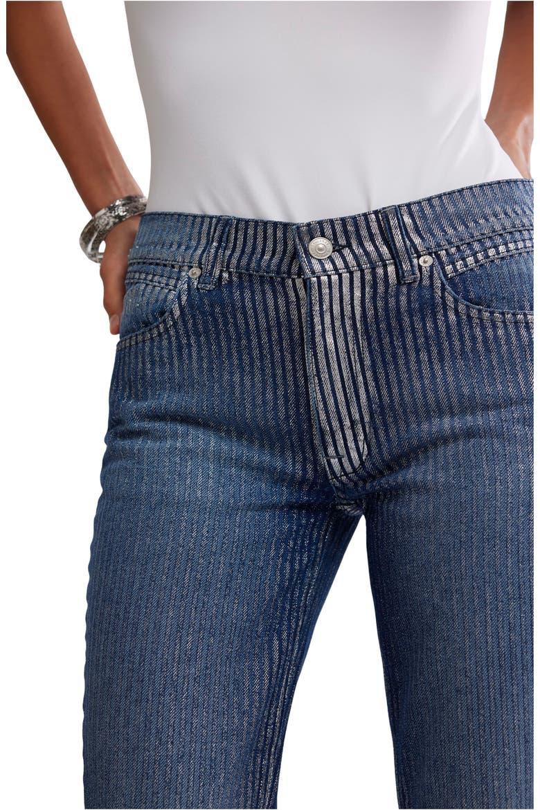 West Coast Metallic High Waist Flare Jeans, Alternate, color, COUNTRY BLUE