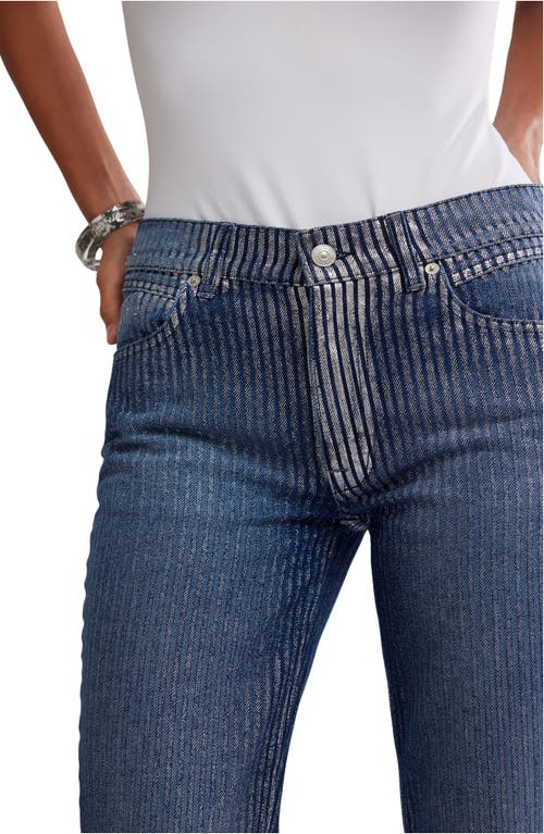 Free People West Coast Metallic High Waist Flare Jeans In Multi