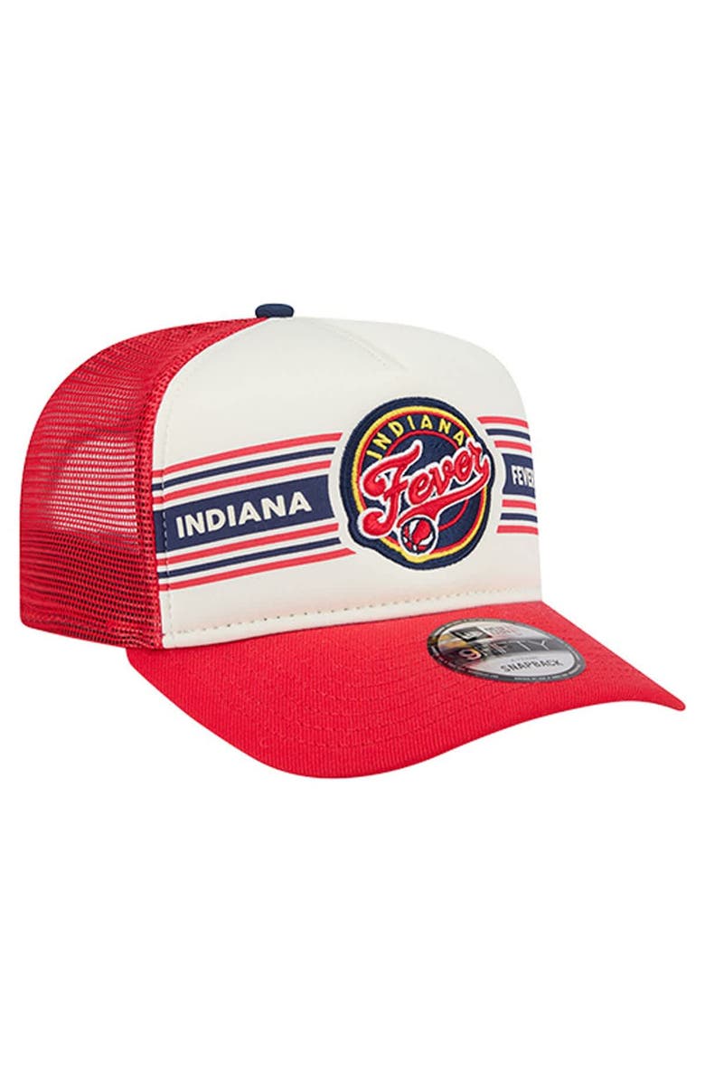 New Era Unisex New Era  White/Red Indiana Fever Banner Foam Front 9FIFTY A-Frame Adjustable Trucker Hat, Alternate, color, White