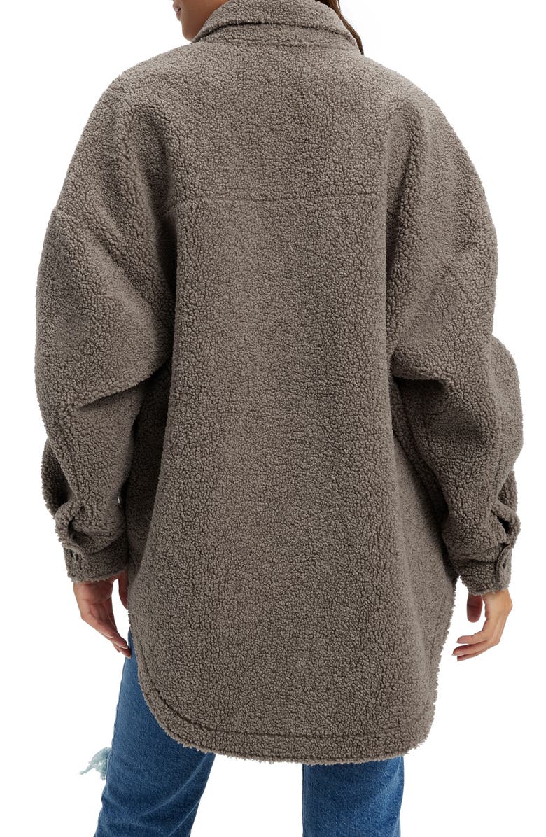 Good American Contour Faux Shearling Jacket, Alternate, color, Putty001