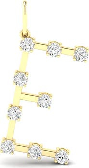 Everlee Orbit Letter "E" Lab Diamond Charm in 14K