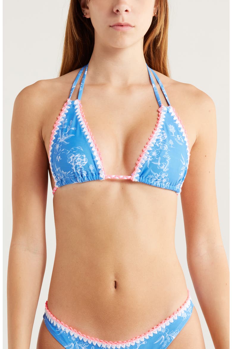 Crochet Trim Bikini Top, Main, color, RODEO ROMEO