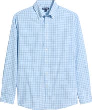 Peter Millar Clarence Tailored Fit Check Performance Poplin Button-Down Shirt