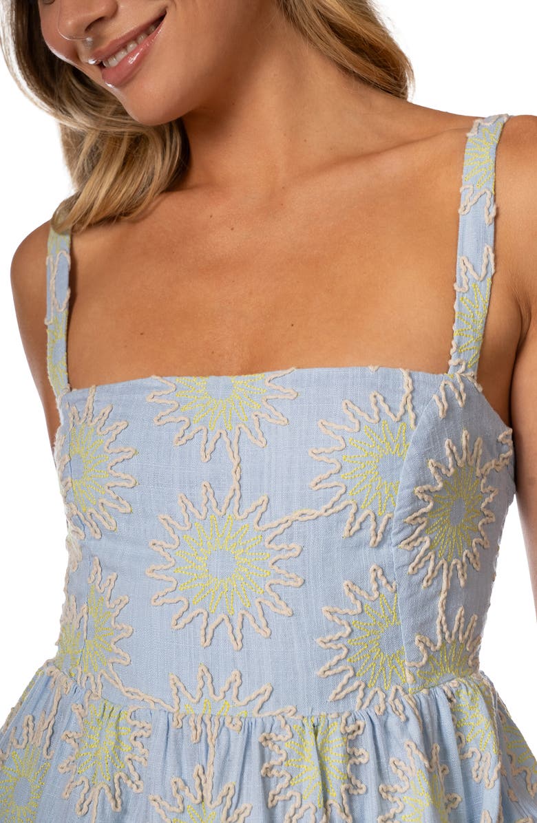 Maaji Sol Dream Embroidered Tiered Cover-Up Minidress, Alternate, color, Light/ Pastel Blue