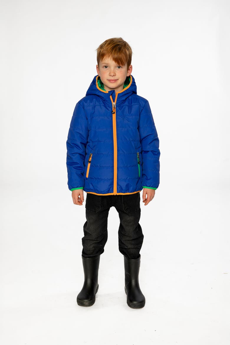 Quilted Hooded Zip Pocket Mid-Season Jacket, Alternate, color, Royal Blue