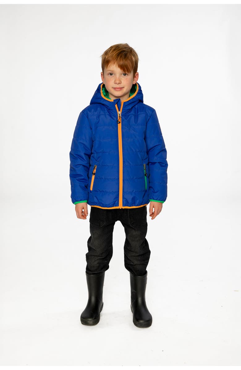 Deux par Deux Quilted Hooded Zip Pocket Mid-Season Jacket, Alternate, color,