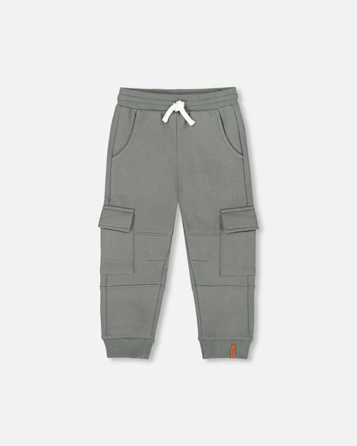 Deux Par Deux Fleece Sweatpants With Cargo Pockets In Green