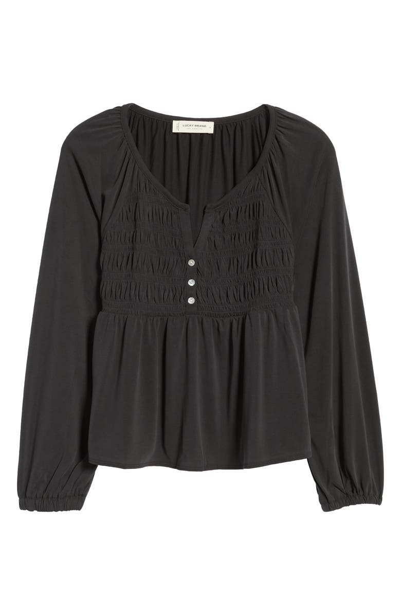 Lucky Brand Smocked Sandwash Top, Alternate, color,