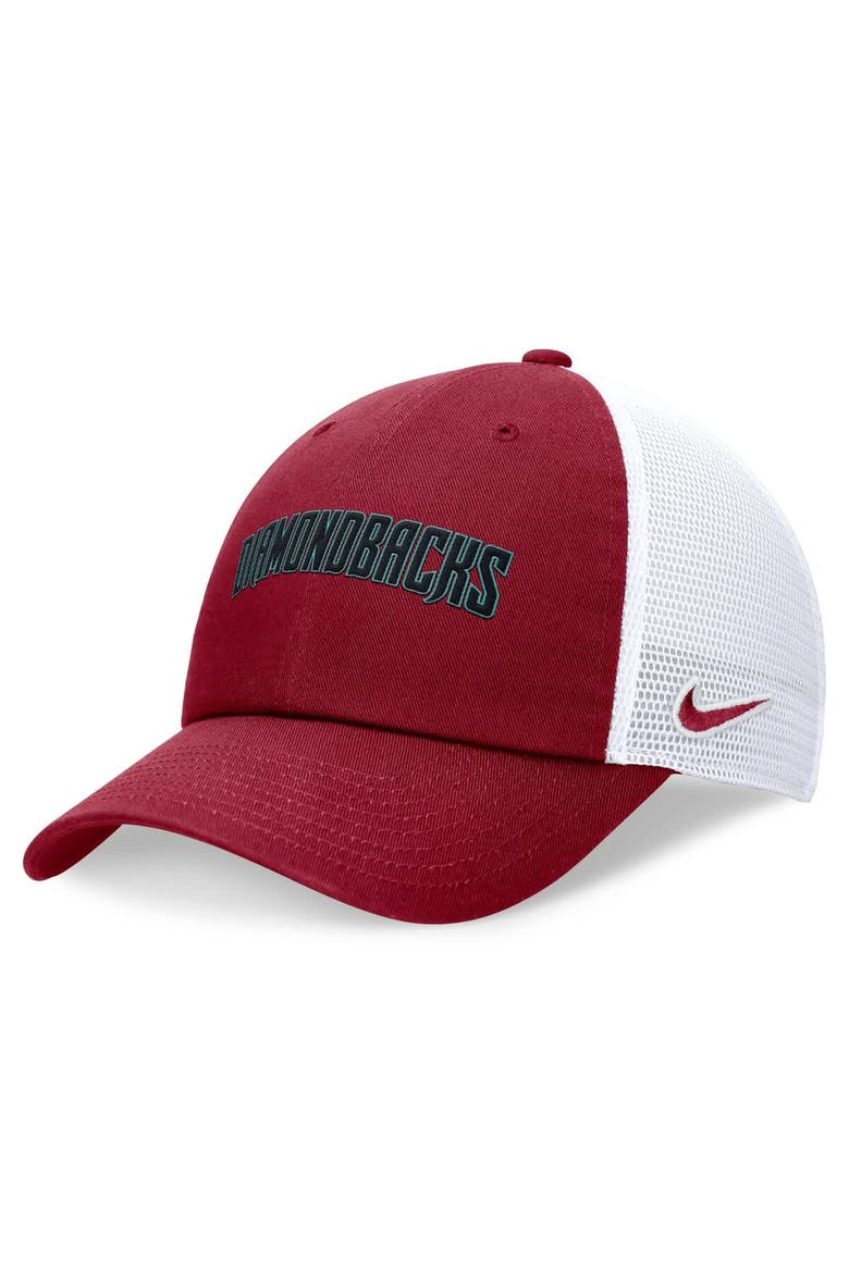 Men's Nike Red Arizona Diamondbacks Wordmark Adjustable Trucker Hat, Main, color, Red