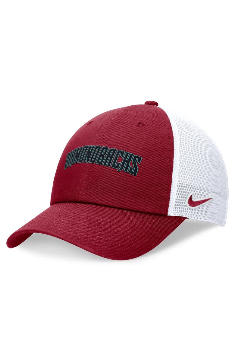 Nike Men's Nike Red Arizona Diamondbacks Wordmark Adjustable Trucker Hat, Main, color, Red