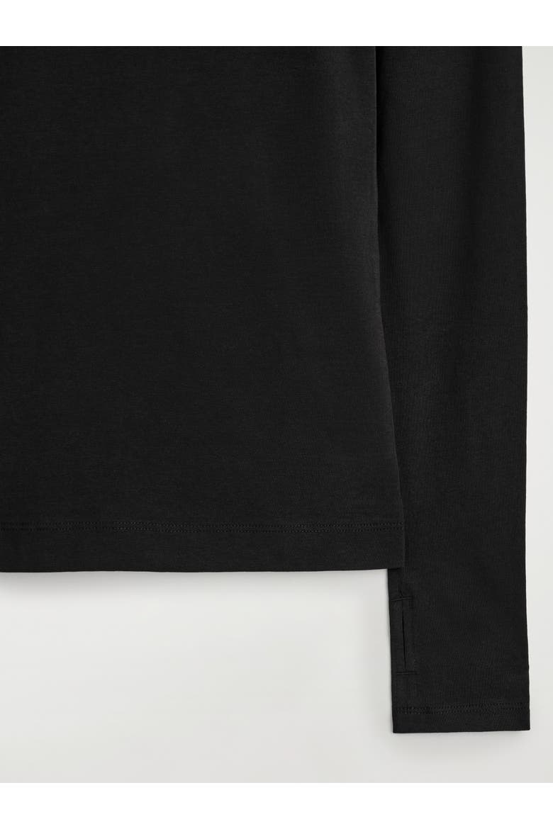 Cotton Long-Sleeved Top, Alternate, color, BLACK