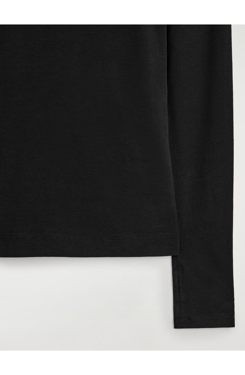 COS Cotton Long-Sleeved Top, Alternate, color, Black