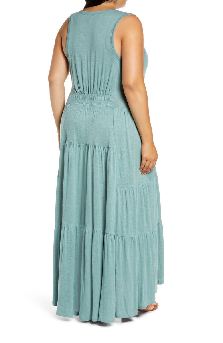 Caslon<sup>®</sup> Tiered Smocked Waist Maxi Dress, Alternate, color,