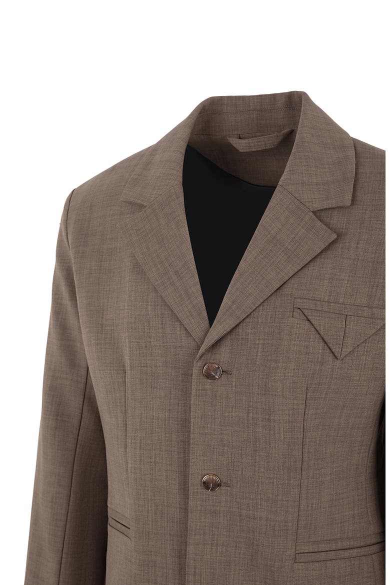 Bastien Single Breasted Hatched Tailored Suit Jacket, Alternate, color, Light Brown