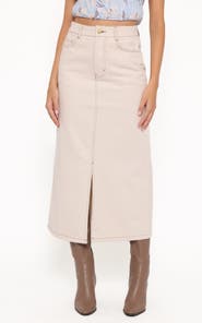 Petal & Pup Dana Front Slit Denim Midi Skirt
