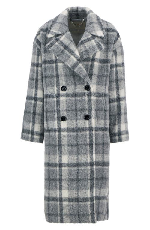 Barbour Fenella Tartan Double Breasted Long Coat In Multi