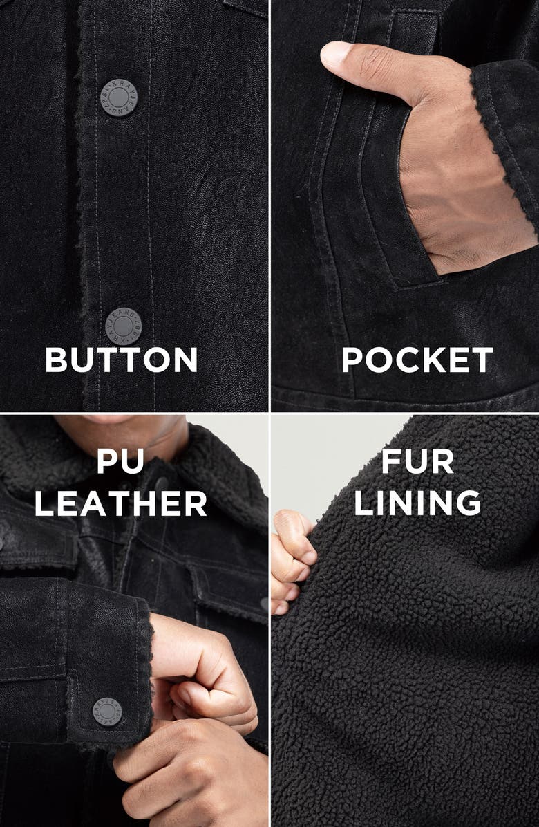 XRAY Faux Shearling Lined Trucker Jacket, Alternate, color, Black