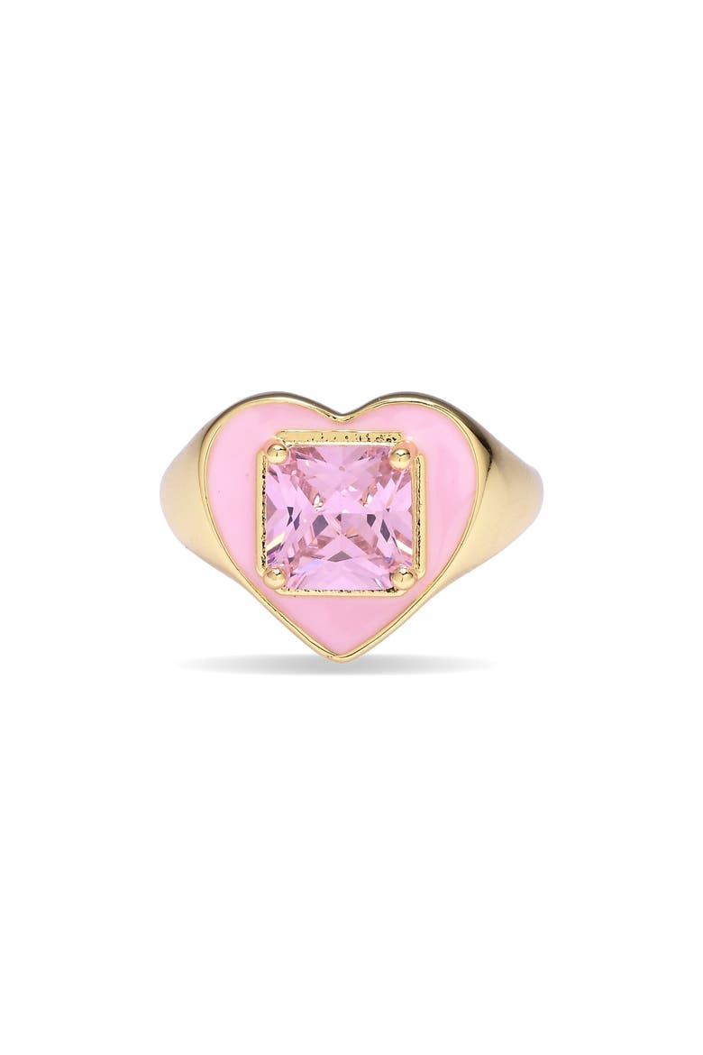 Aurevo 18k Gold Plated Heart Ring, Alternate, color, GOLD