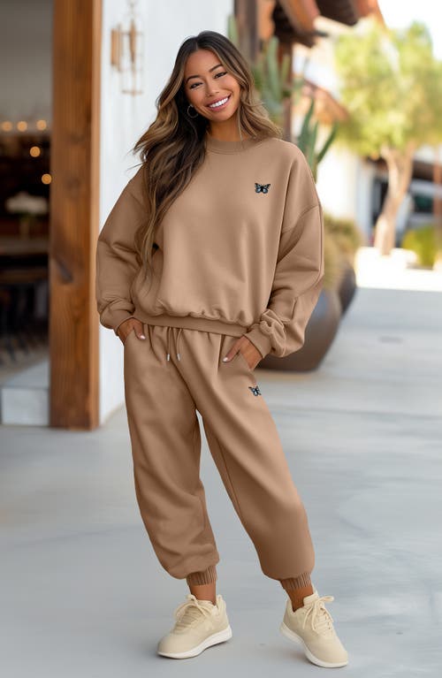 Dalix Butterfly Midweight Fleece Crewneck Sweatsuit