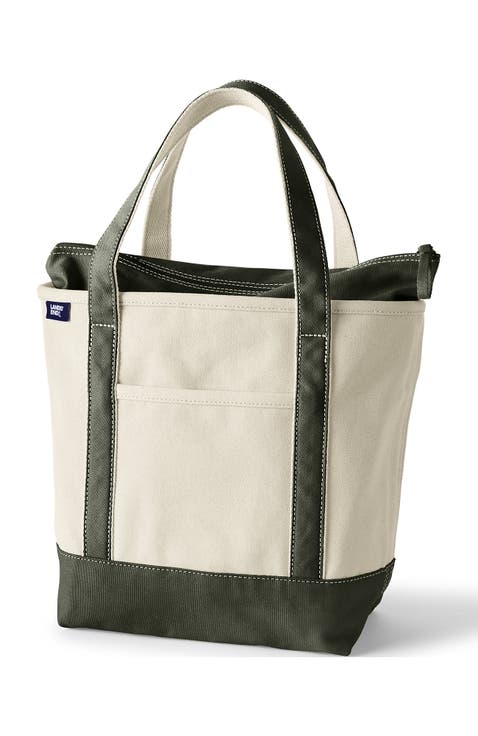 Zip Top Canvas Tote Bag