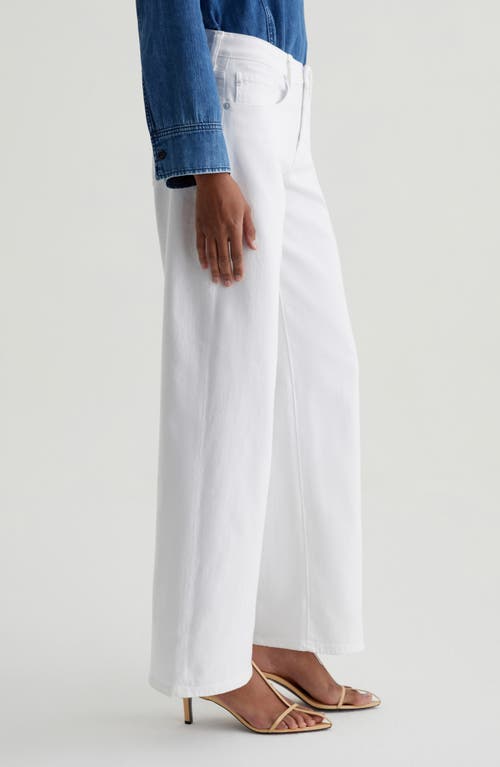 Ag Adria Mid Rise Wide Leg Jeans In Gallery White In Gallery White