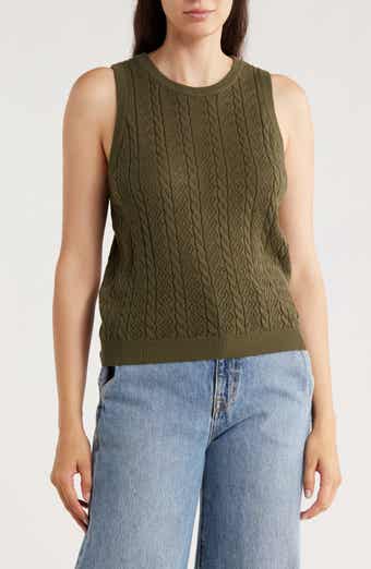 Splendid Cable & Pointelle Sleeveless Sweater