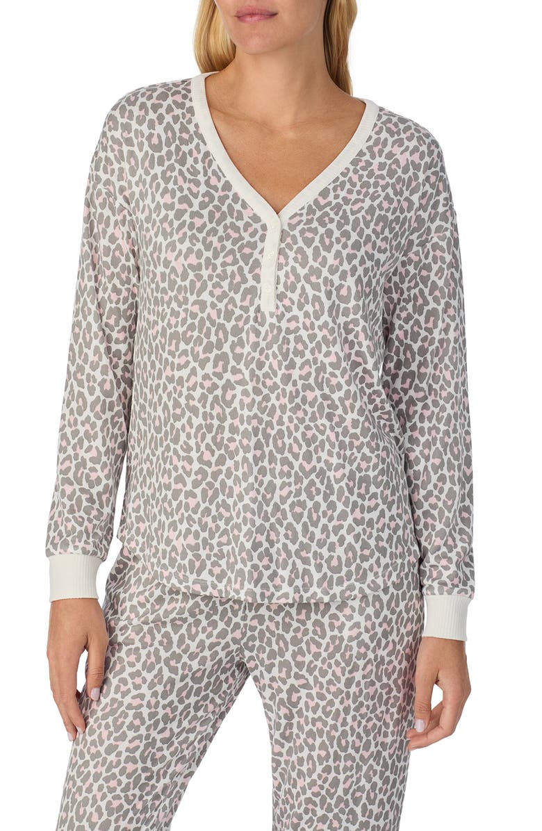 Kate Spade New York print henley pajamas, Alternate, color, White