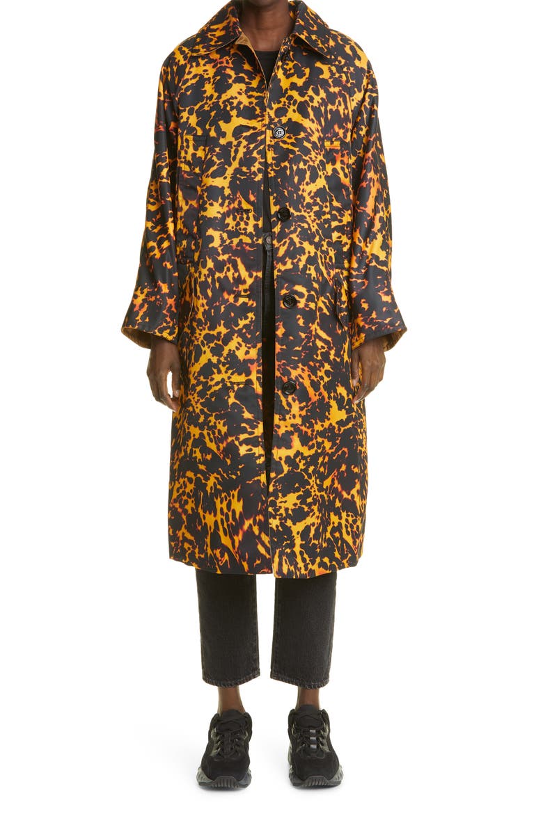 Tortoiseshell Print Coat, Main, color, NATURAL