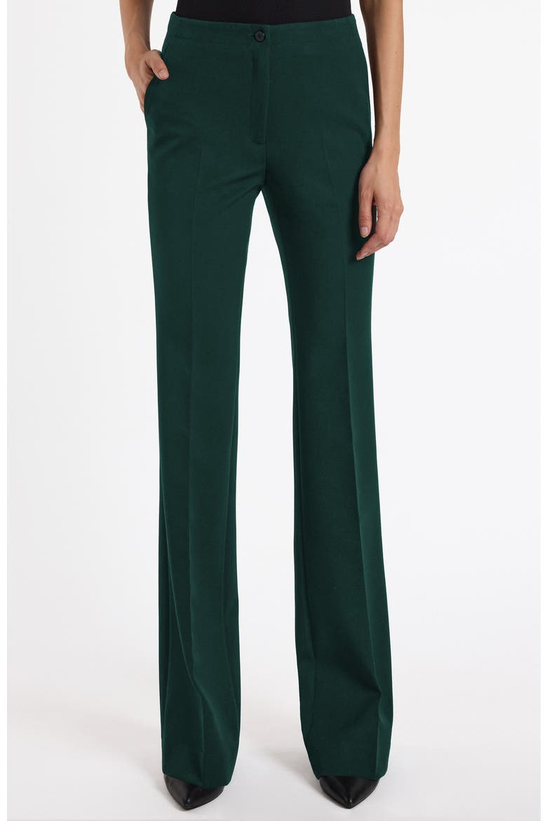 Beth Mid-Rise Flared Pant in Soft Stretch Twill, Main, color, Evergreen