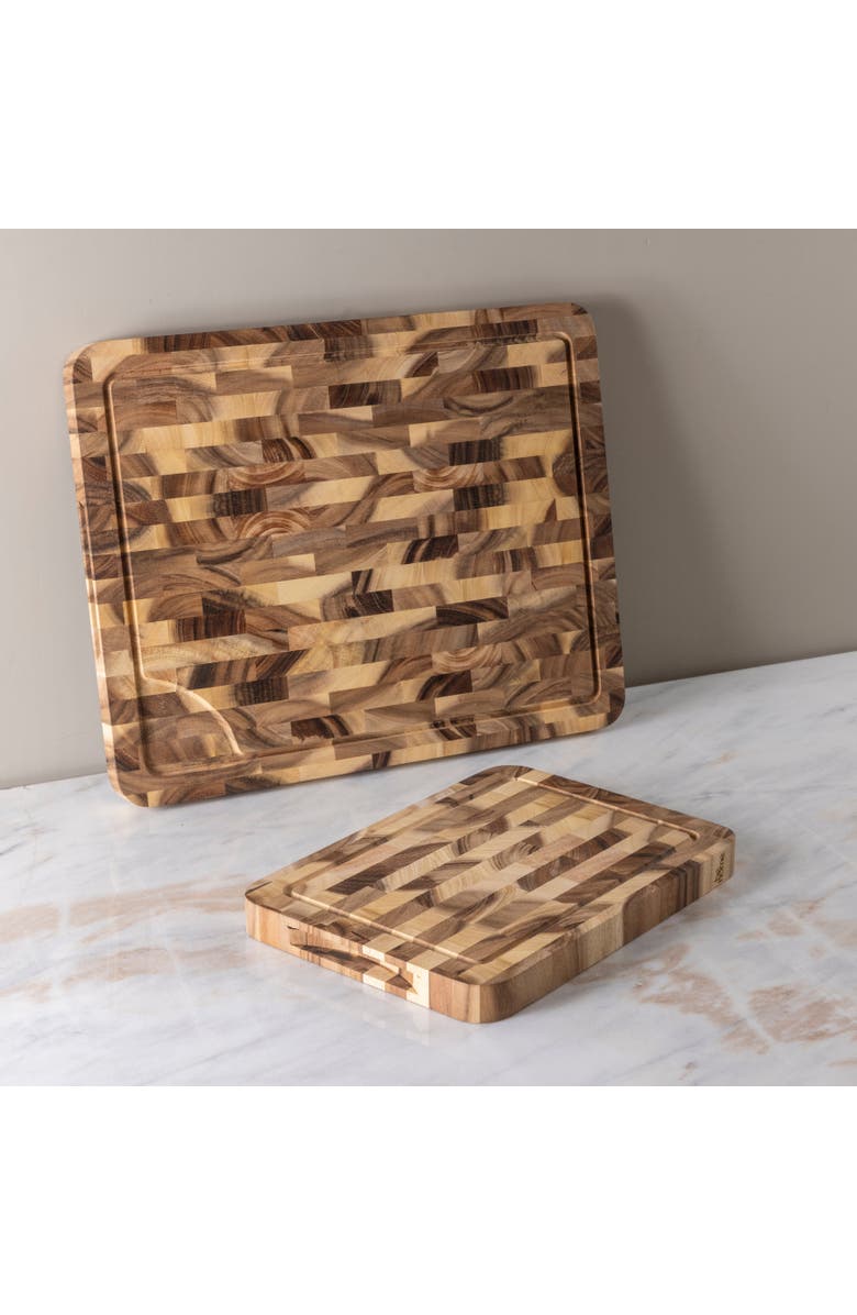 Be Home End Grain Rectangular Cutting Board, Alternate, color, Acacia