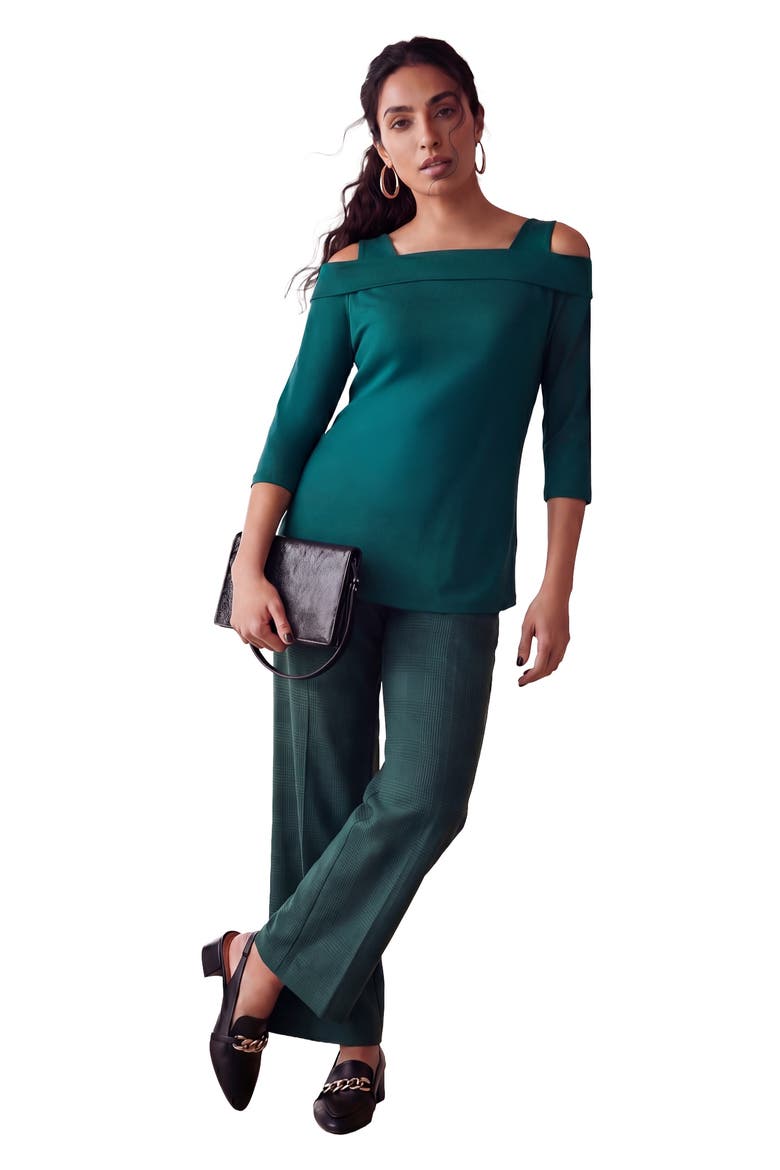 Cold Shoulder Top, Main, color, MYSTIC PINE