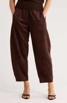 MAX STUDIO Faux Suede Barrel Pants