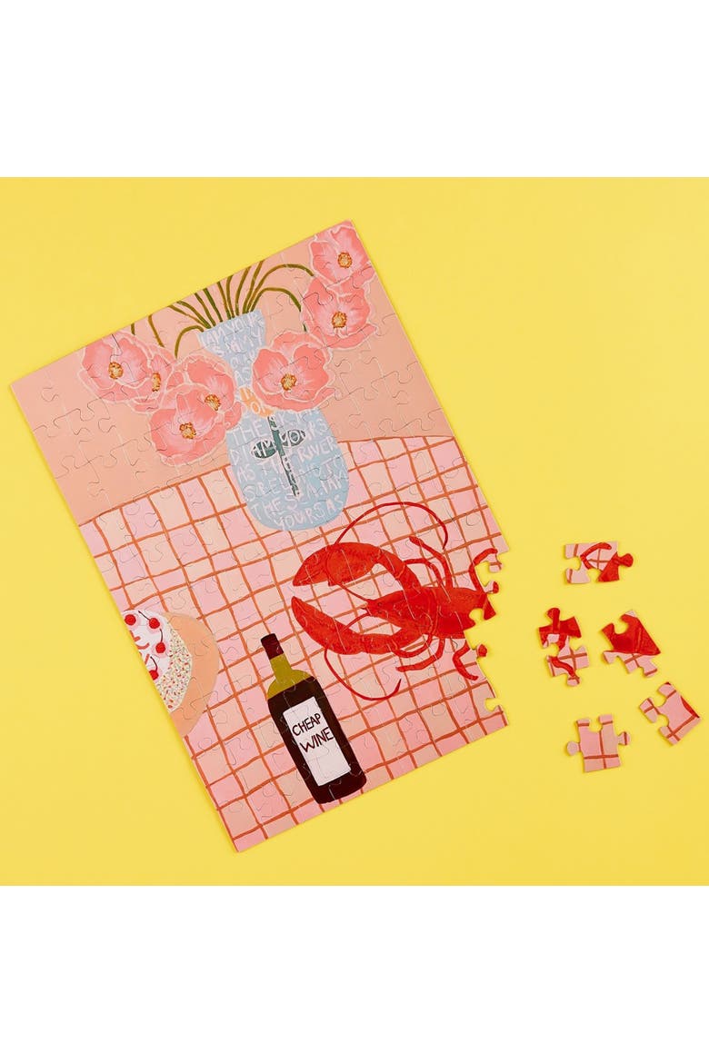 Lobster Lunch, 100 Piece Magnetic Art Puzzle, 11.4 x 8.3 Inches, Alternate, color, Multicolored