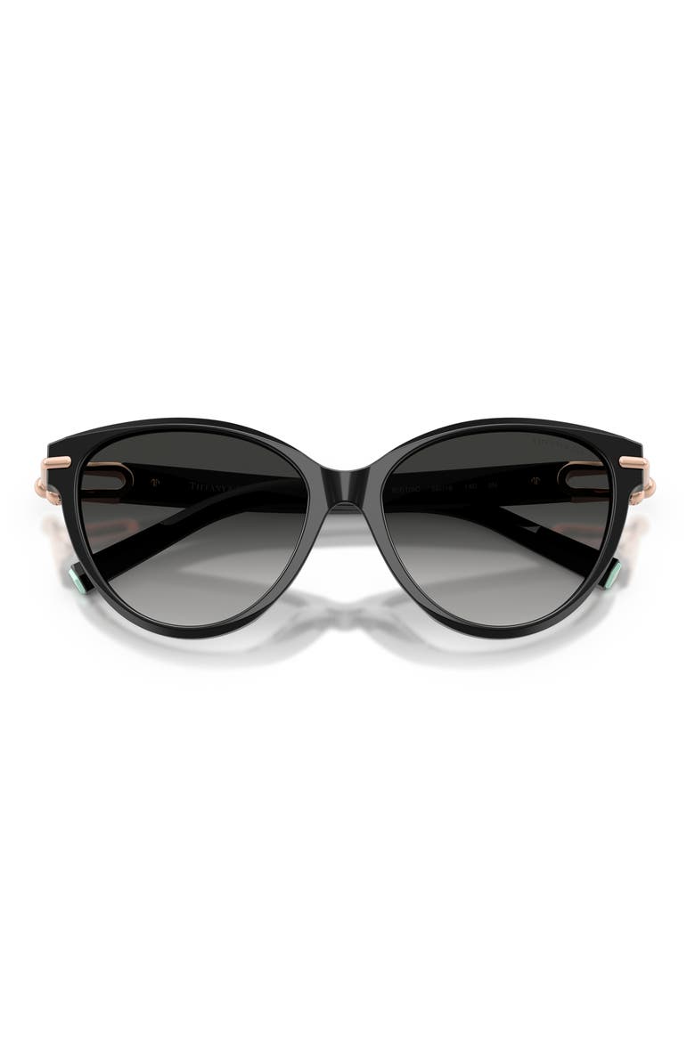 56mm Cat Eye Sunglasses, Alternate, color, BLACK / GREY GRADIENT